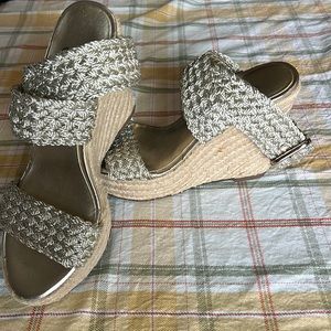 Jessica Simpson Gold Wedge Sandals